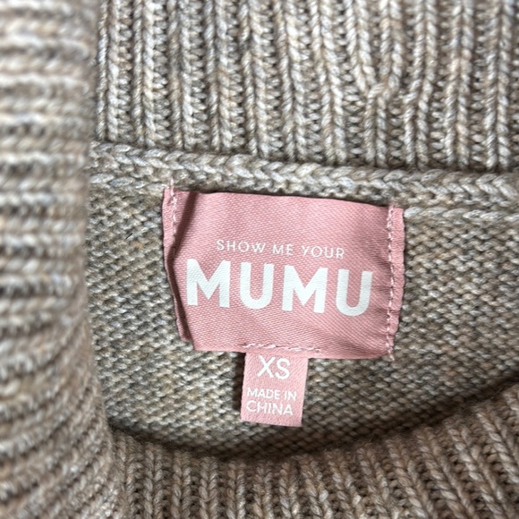 Show Me Your Mumu > Chester Turtleneck Sweater Dress Oatmeal Knit Extra Small - Picture 4 of 13